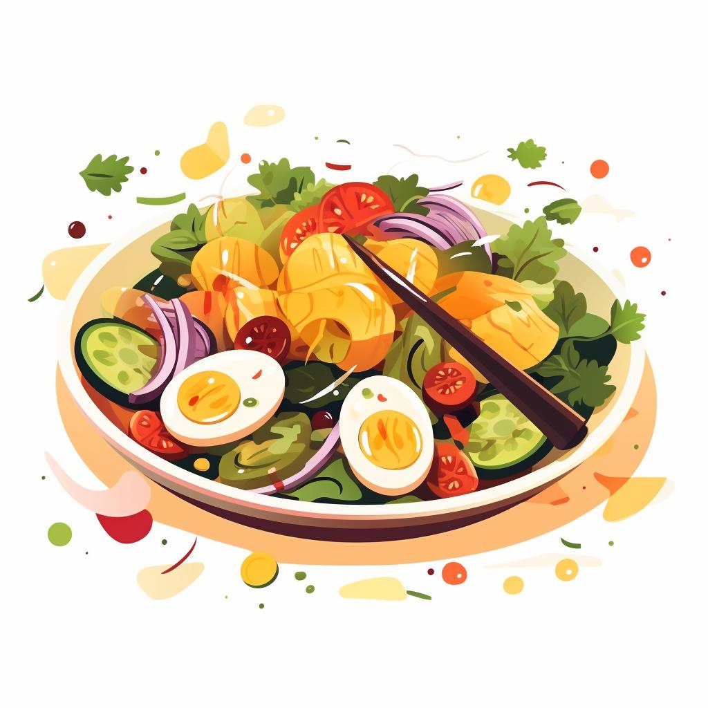Serving pickled salad on a plate