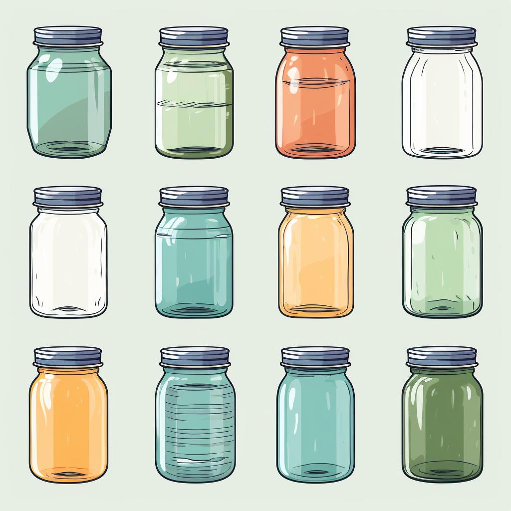 A selection of mason jars with airtight lids
