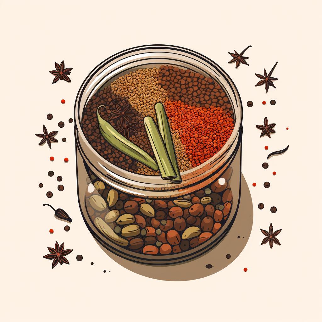 Pickling spice mix in an airtight container