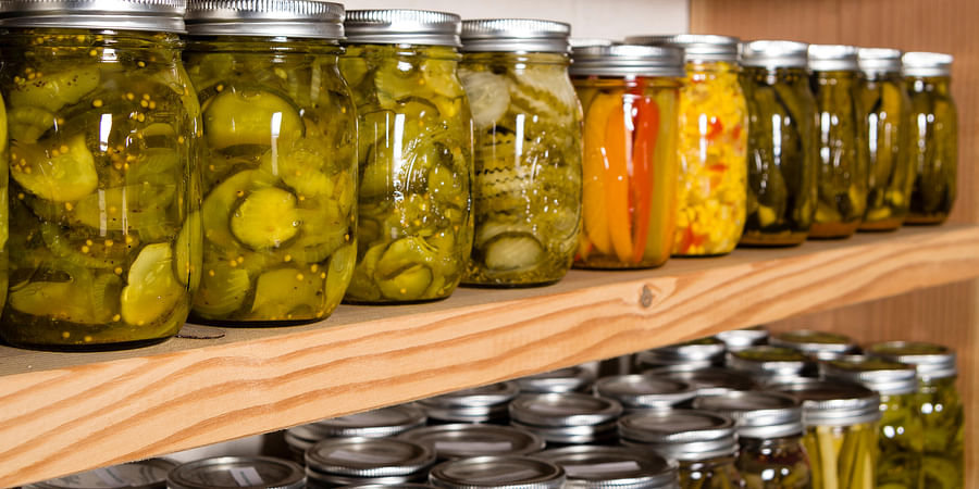 Variety of jars ready for pickling