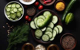 What are the ingredients for a spicy pickled cucumber recipe?